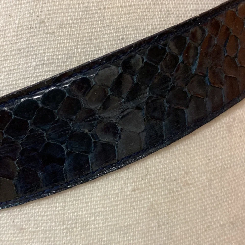 Genuine Snake Skin Navy Blue Belt S/M